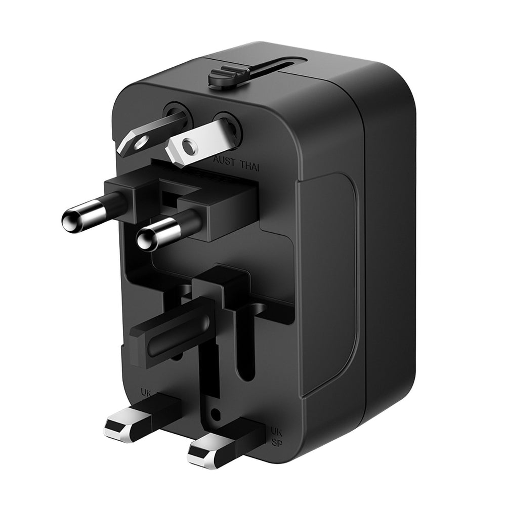 Wozinsky WUTWC rejseadapter universel 24W EU / US / AUS / UK / 2x USB-A - sort