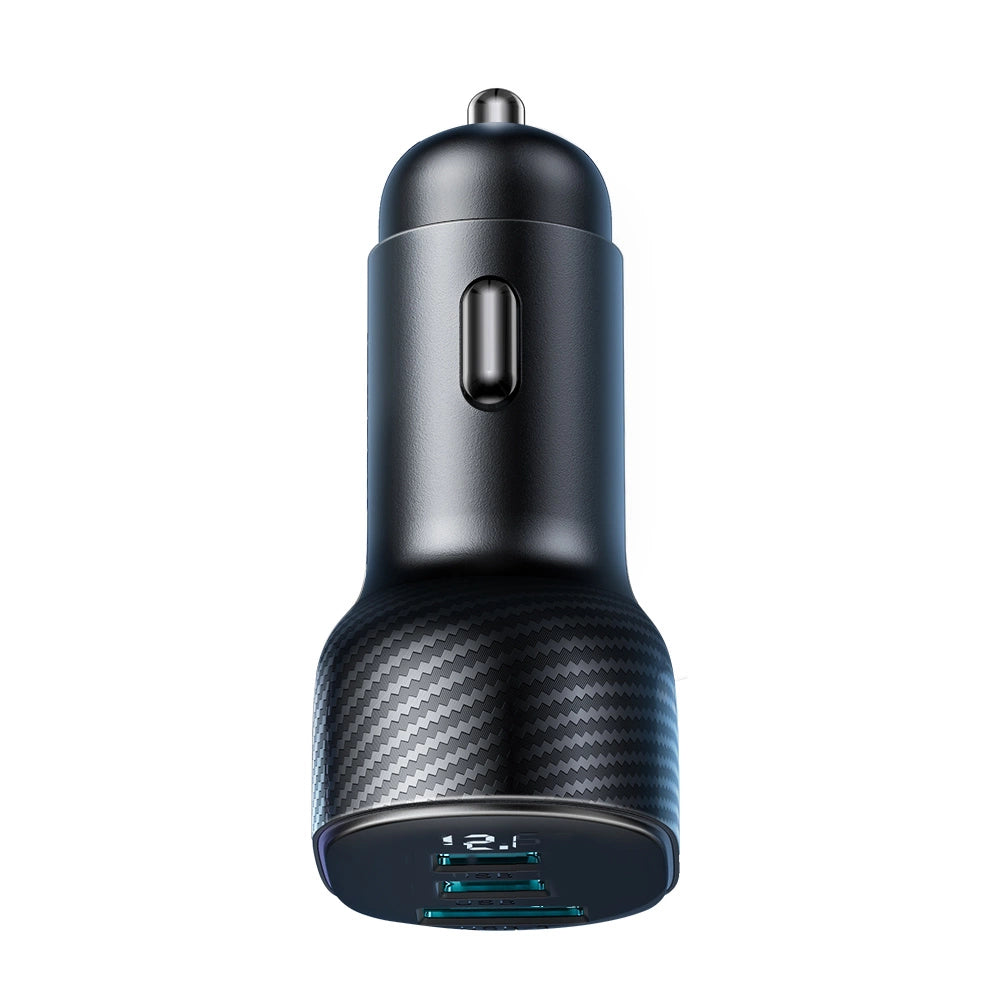 Joyroom JR-CCD04 30W 2x USB-C USB-A biloplader med display - sort