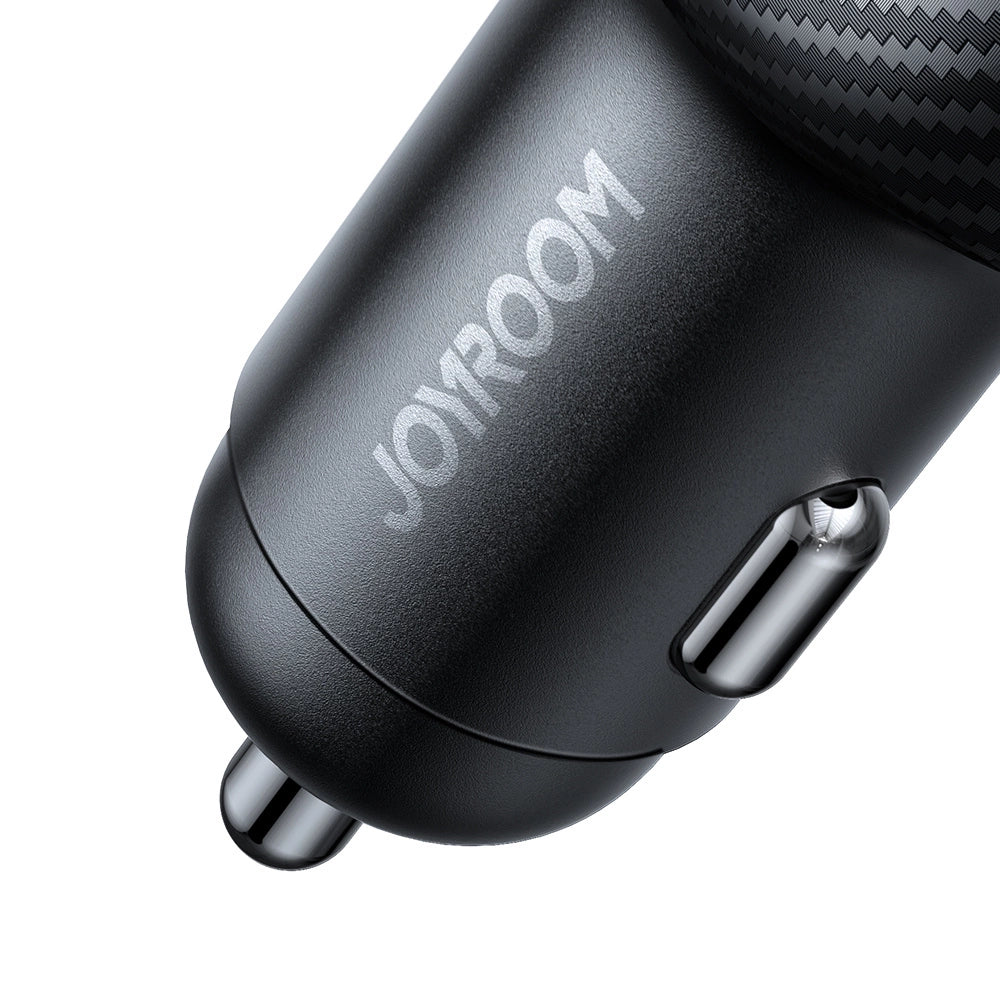 Joyroom JR-CCD04 30W 2x USB-C USB-A biloplader med display - sort