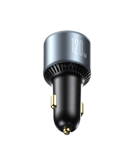 Joyroom JR-CCN07 biloplader 120W 2xUSB-C USB-A + USB-C kabel 100W - mørk grå