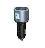 Joyroom JR-CCN07 biloplader 120W 2xUSB-C USB-A + USB-C kabel 100W - mørk grå
