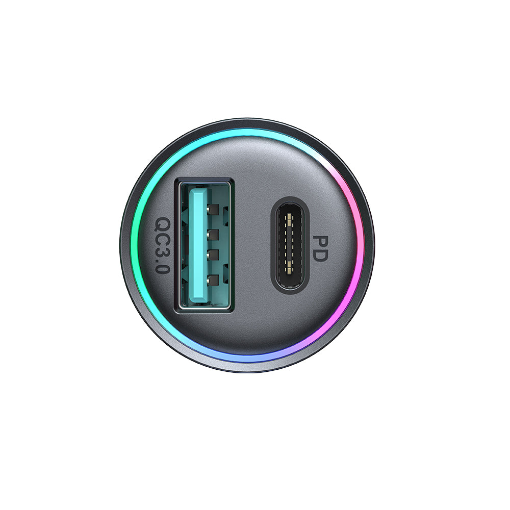 Joyroom JR-CCN04 60W USB-A USB-C mini oplader - sort