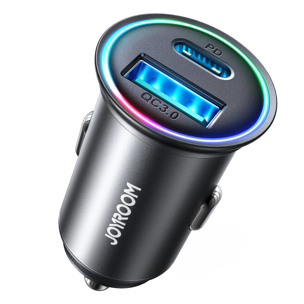 Joyroom JR-CCN04 60W USB-A USB-C mini oplader - sort