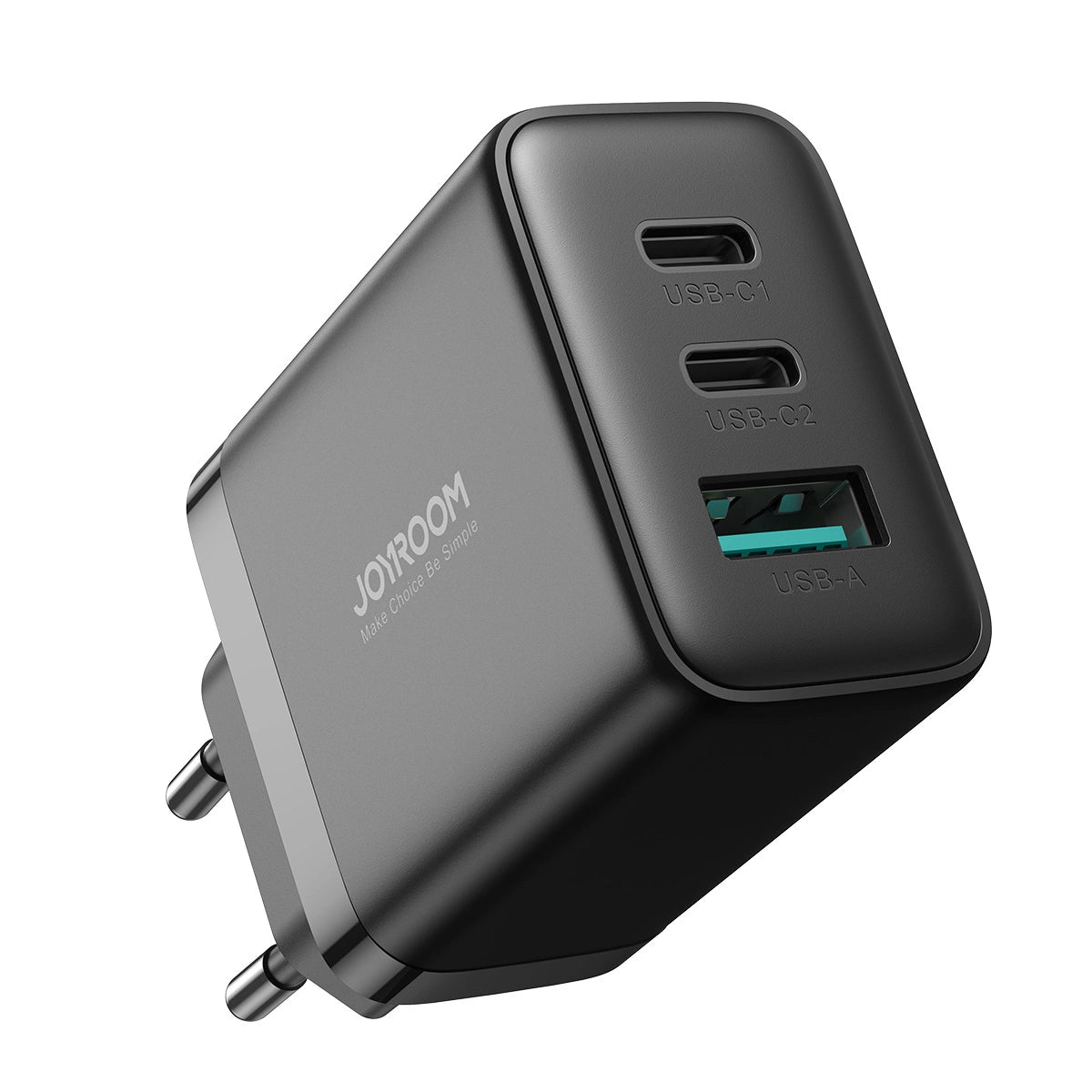 Joyroom JR-TCF10 hurtigoplader 2x USB-C USB-A 32W - sort