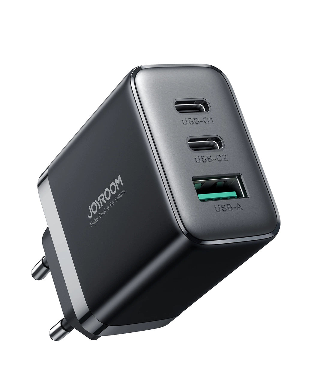 Joyroom JR-TCF10 hurtigoplader 2x USB-C USB-A 32W - sort