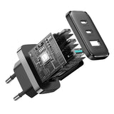 Joyroom JR-TCF10 hurtigoplader 2x USB-C USB-A 32W - sort