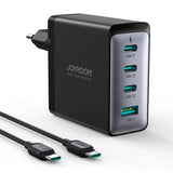 Joyroom JR-TCG04EU 100W GaN oplader 3x USB-C USB-A + USB-C / USB-C kabel 100W - sort
