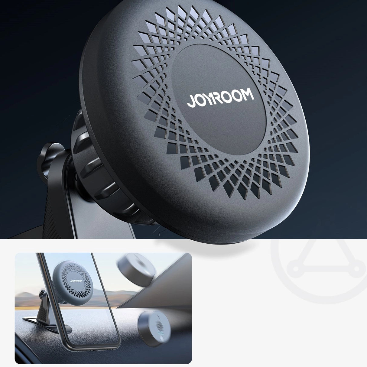 Joyroom JR-ZS356 magnetisk telefonholder i cockpit - mørkegrå