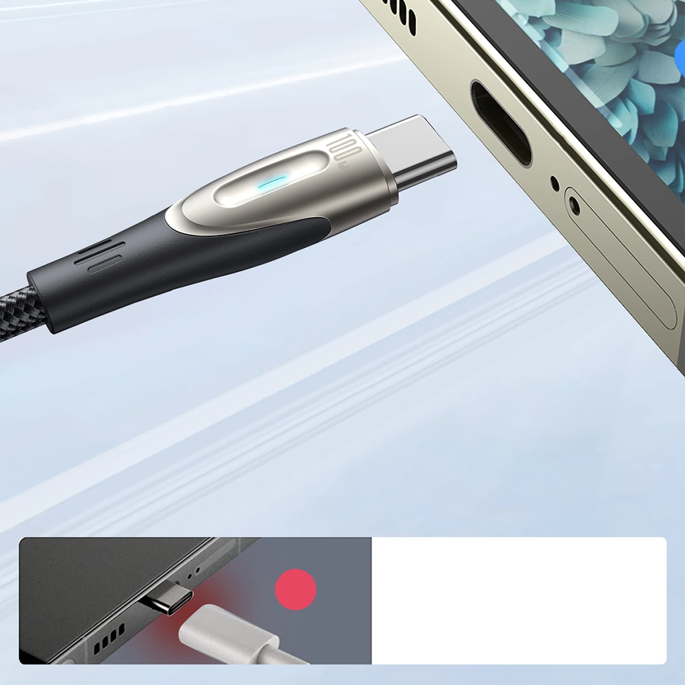 Joyroom Star-Light Series SA27-CC5 USB-C / USB-C kabel 100W 1,2m - sort
