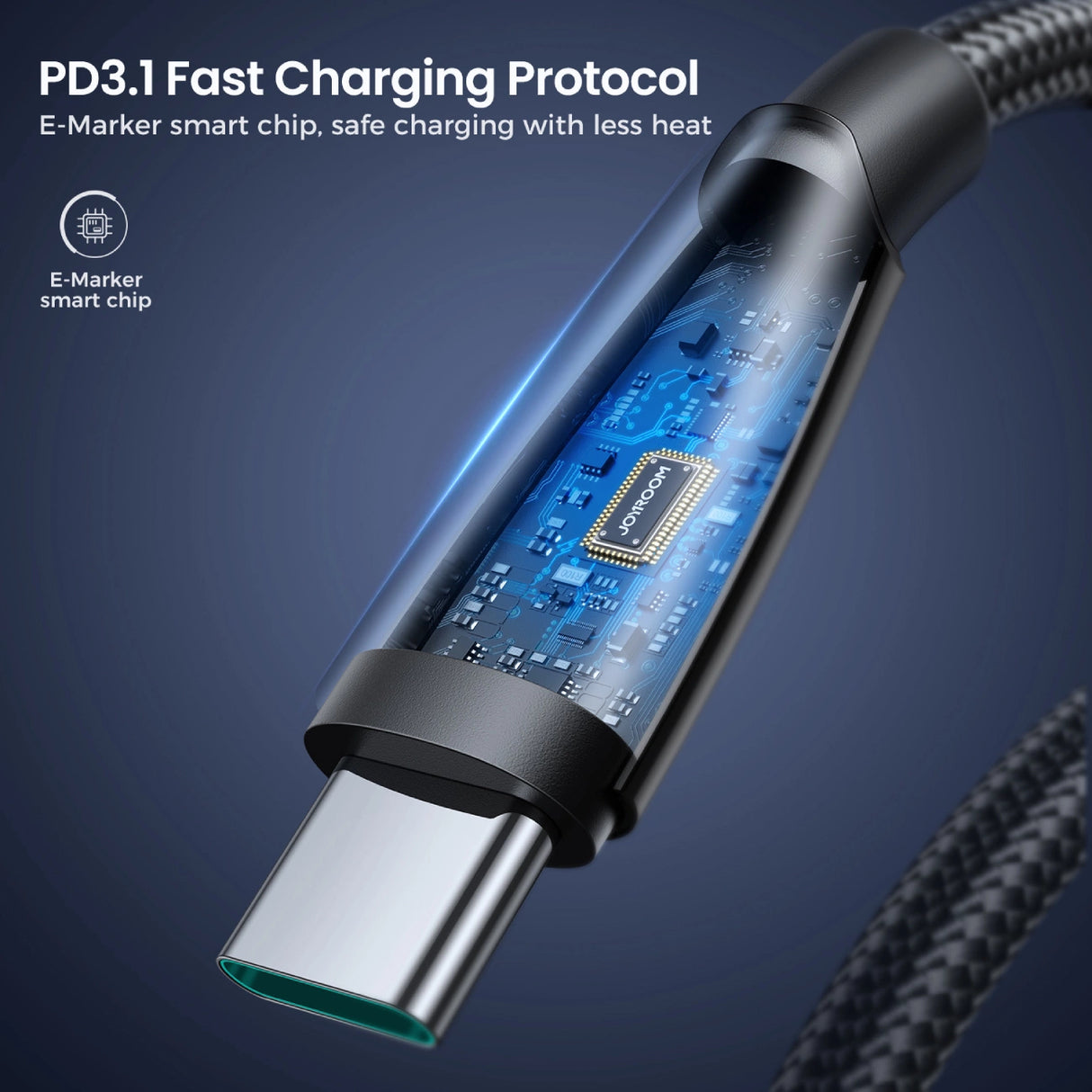 Joyroom Pioneer Series SA31-CC5 USB-C / USB-C 240W Kabel 1,2 m - sort
