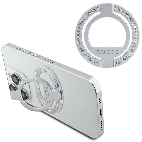 Guess MagSafe Ring Rhinestone holder - sølv