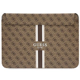 Guess 4G Printed Stripes cover til en 16" laptop - brun