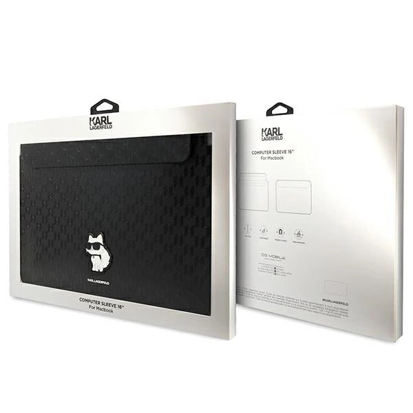 Karl Lagerfeld Saffiano Monogram Choupette case for a 16" laptop - black