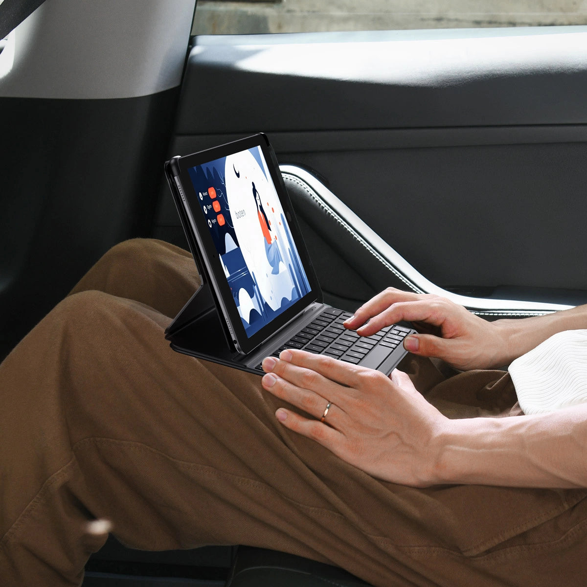 Baseus Brilliance Series keyboard case til iPad 10.2' (2019/2020/2021) + USB-C kabel - sort