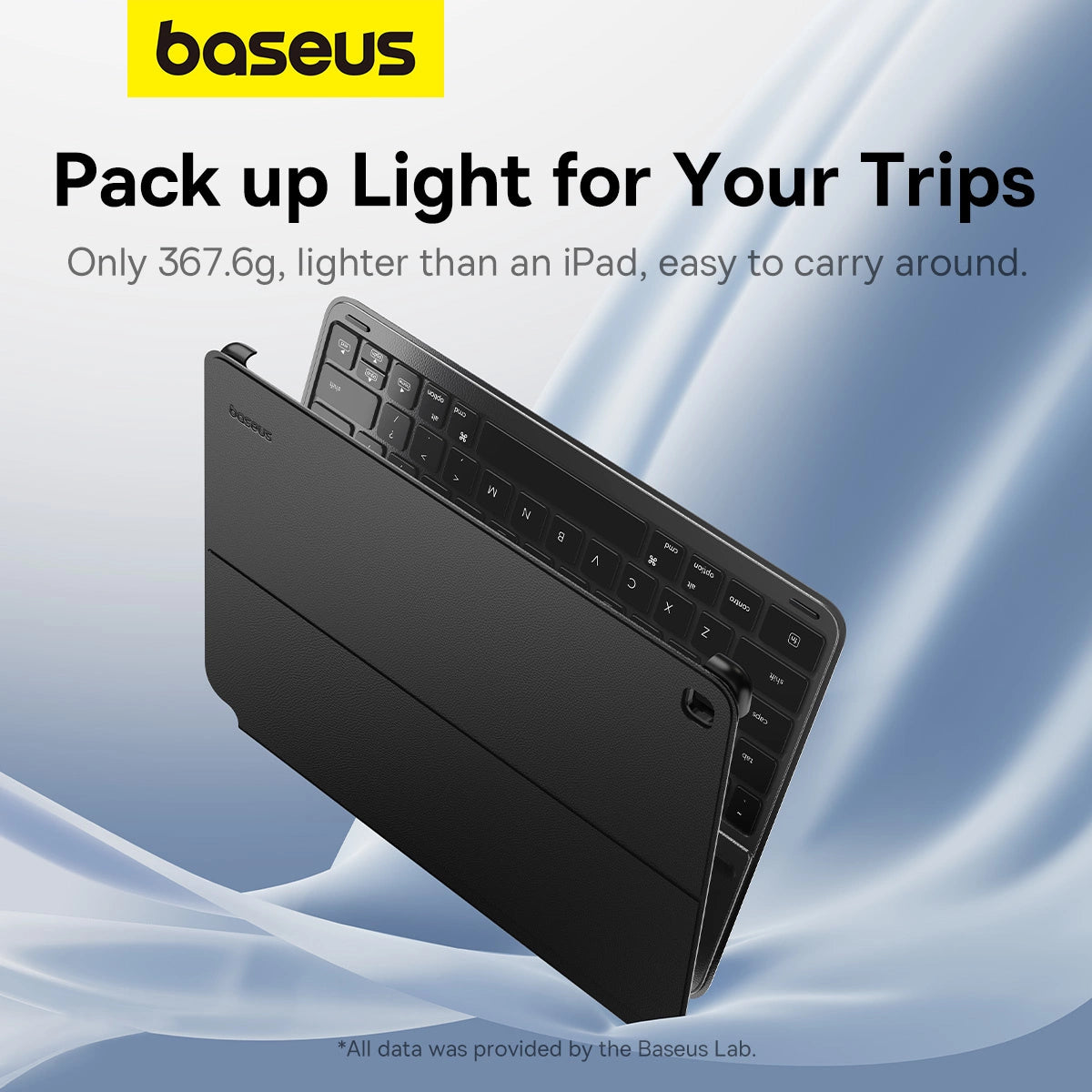 Baseus Brilliance Series keyboard case til iPad 10.2' (2019/2020/2021) + USB-C kabel - sort