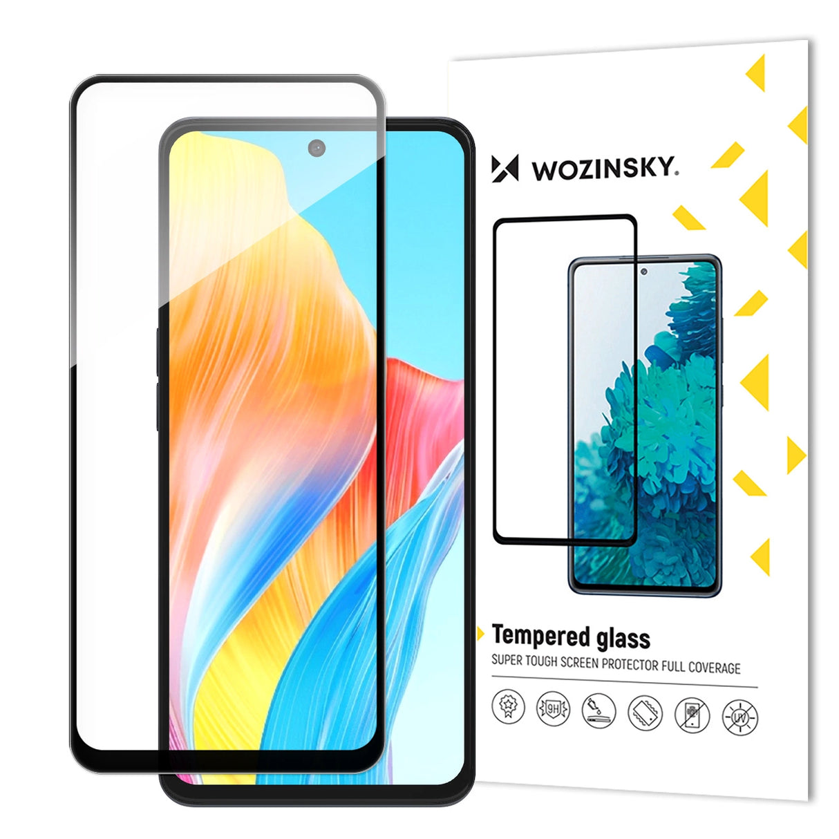 Varig Wozinsky Full Glue Full Screen temperet glas med ramme til Oppo A98 5G - sort