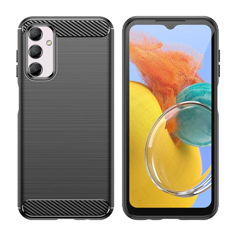 Fleksibel karbonmønsterfoder til Samsung Galaxy M14 Karbonfoder - sort