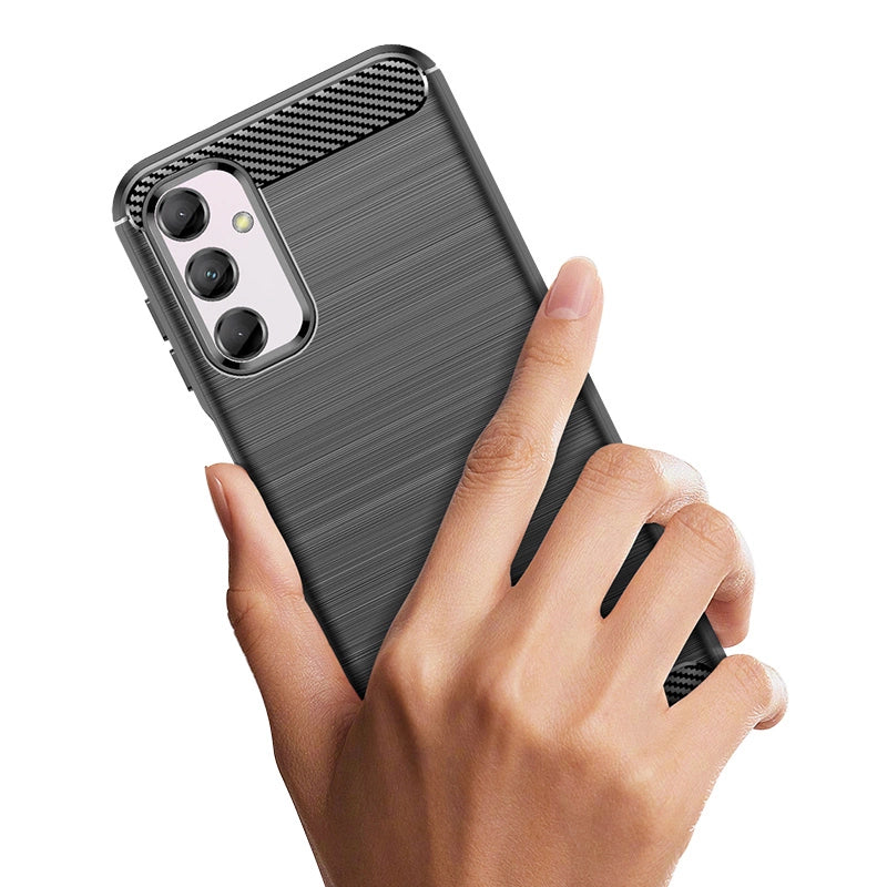 Fleksibel karbonmønsterfoder til Samsung Galaxy M14 Karbonfoder - sort