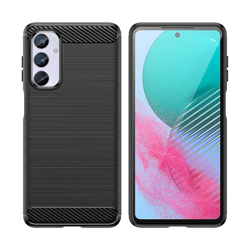 Fleksibel karbonmønsterfoder til Samsung Galaxy M54 Karbonfoder - sort