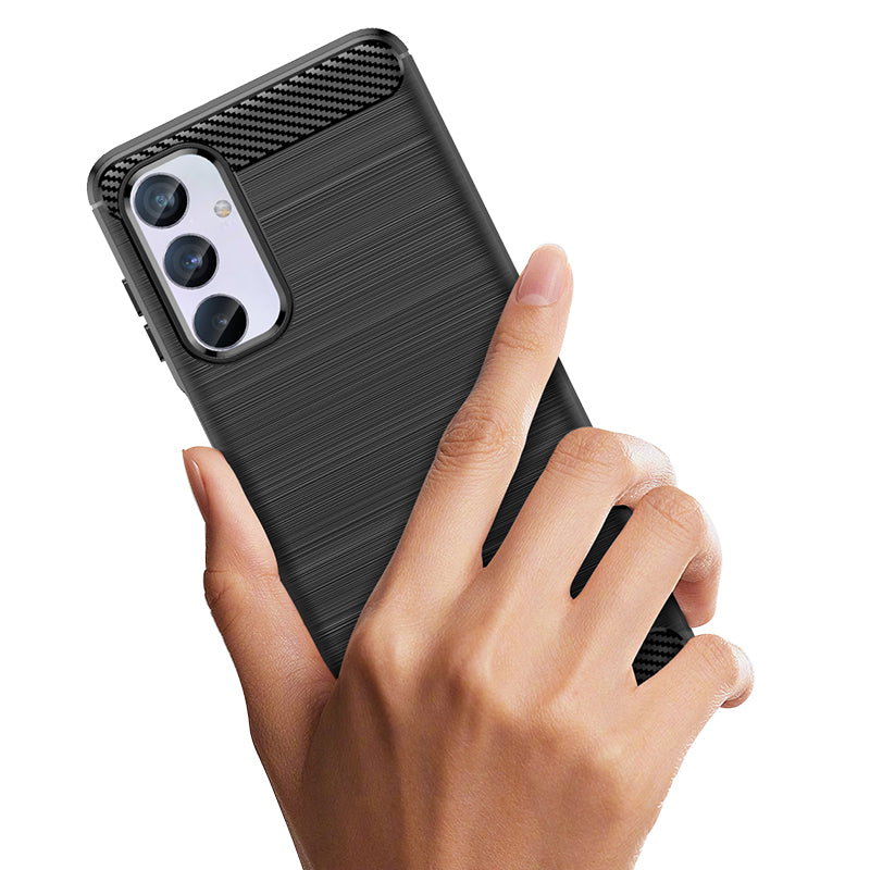 Fleksibelt carbonmønster for Samsung Galaxy M54 Carbon Case - sort