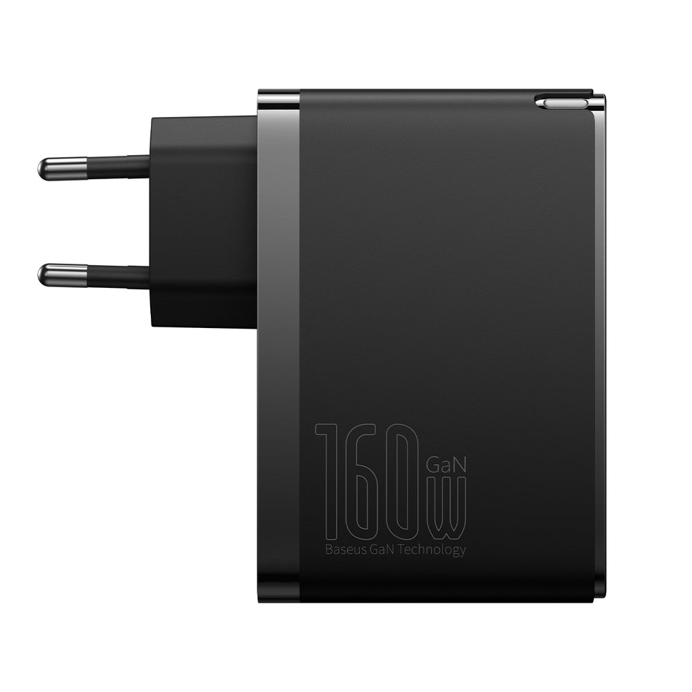 Baseus GaN5 Pro GaN oplader 2x USB-C / USB-A 160W - sort + USB-C - USB-C 240W kabel - sort