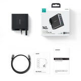 GaN oplader UK Joyroom JR-TCG05UK 140W 3x USB-C USB-A + USB-C / USB-C kabel 240W 1,2m