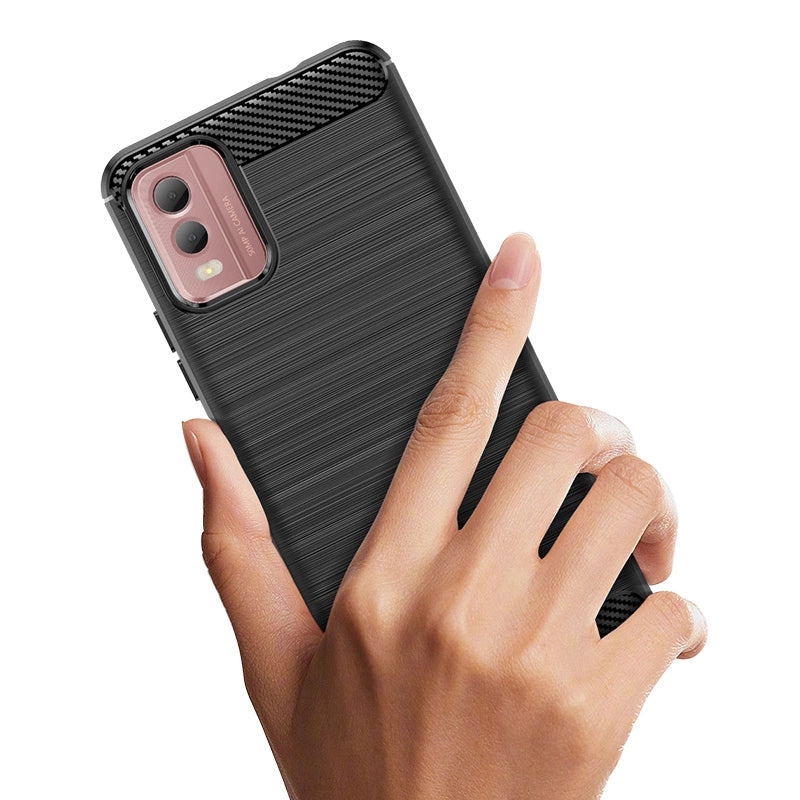 Carbon Case silikonhylster til Nokia C32 - sort