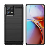 Carbon Case silikonhylster til Motorola Edge 40 Pro - sort