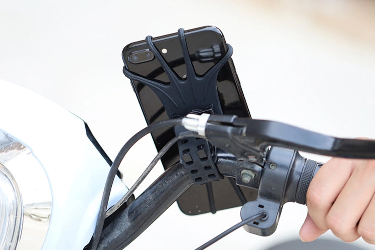 Drejelig cykelholder i silicon med udskifteligt hoved - sort