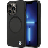 BMW BMHMP14XSILBK2 fodtøj til iPhone 14 Pro Max 6.7" - sort Signature Liquid Silicone MagSafe