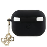 Guess GUAP2LECG4K-hylster til AirPods Pro 2-omslag - sort flydende silikone Glitter Triangle Charm