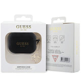 Guess GUAP2LECG4K-hylster til AirPods Pro 2-omslag - sort flydende silikone Glitter Triangle Charm