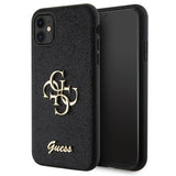 Guess GUHCN61HG4SGK sag til iPhone 11 / Xr - sort Glitter Script Big 4G