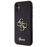 Guess GUHCN61HG4SGK sag til iPhone 11 / Xr - sort Glitter Script Big 4G