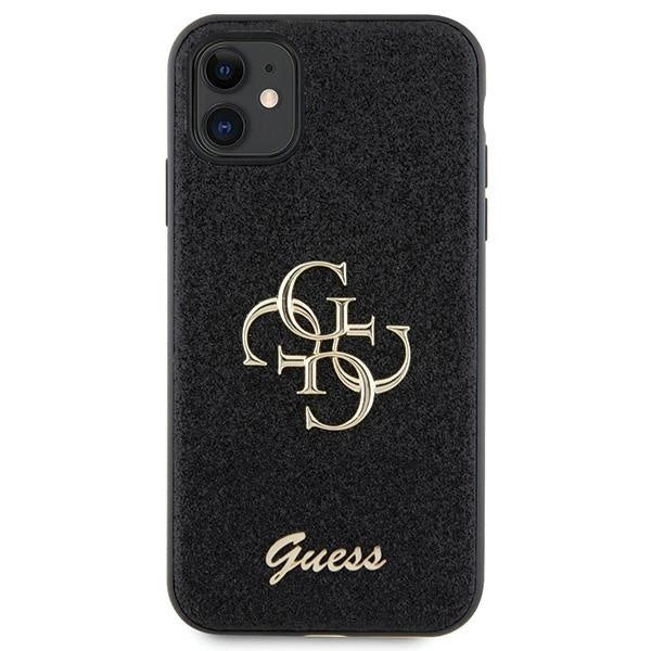 Guess GUHCN61HG4SGK sag til iPhone 11 / Xr - sort Glitter Script Big 4G