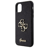 Guess GUHCN61HG4SGK sag til iPhone 11 / Xr - sort Glitter Script Big 4G