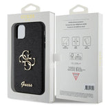Guess GUHCN61HG4SGK sag til iPhone 11 / Xr - sort Glitter Script Big 4G