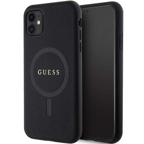Guess GUHMN61PSAHMCK - iPhone 11 / Xr - sort Saffiano MagSafe-hylster
