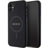 Guess GUHMN61PSAHMCK - iPhone 11 / Xr - sort Saffiano MagSafe-hylster