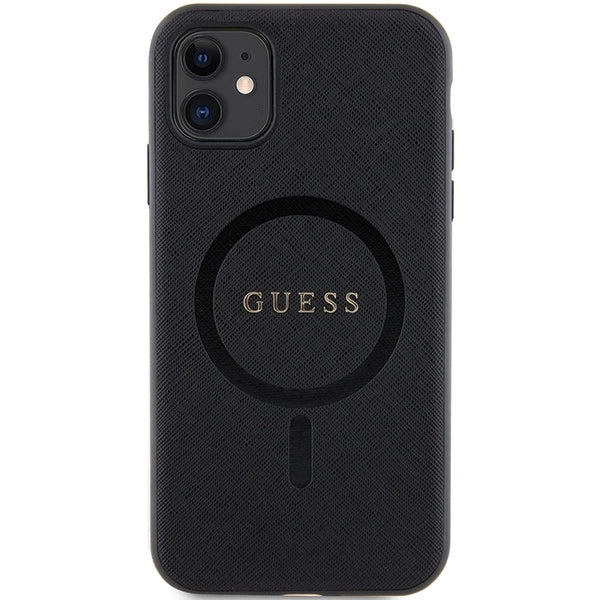 Guess GUHMN61PSAHMCK - iPhone 11 / Xr - sort Saffiano MagSafe-hylster