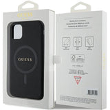 Guess GUHMN61PSAHMCK - iPhone 11 / Xr - sort Saffiano MagSafe-hylster