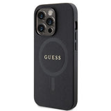 Guess GUHMP14LPSAHMCK-foder til iPhone 14 Pro - sort Saffiano MagSafe