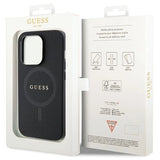 Guess GUHMP14LPSAHMCK-foder til iPhone 14 Pro - sort Saffiano MagSafe