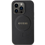 Guess GUHMP14XPSAHMCK fodtøj til iPhone 14 Pro Max 6.7" - sort Saffiano MagSafe