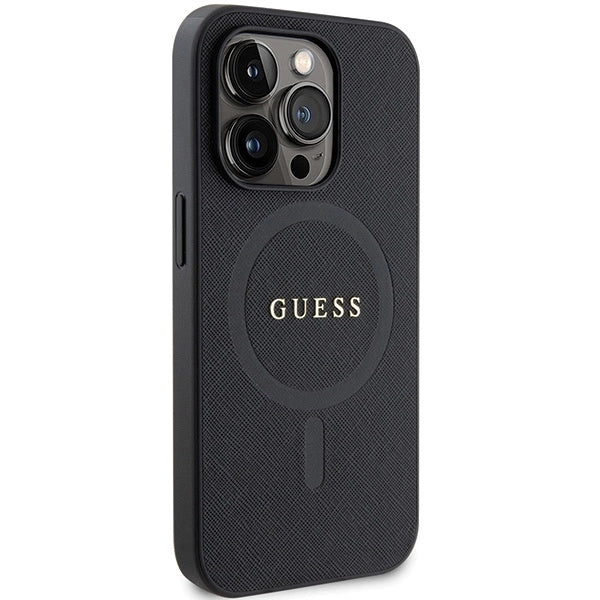 Guess GUHMP14XPSAHMCK fodtøj til iPhone 14 Pro Max 6.7" - sort Saffiano MagSafe