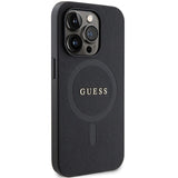 Guess GUHMP14XPSAHMCK fodtøj til iPhone 14 Pro Max 6.7" - sort Saffiano MagSafe