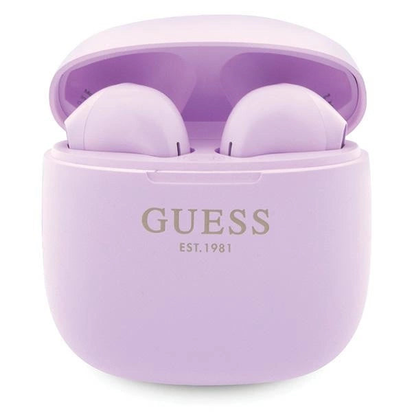 Guess GUTWST26PSU TWS Bluetooth-hovedtelefoner + dockingstation - lilla Classic EST Logo