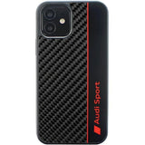 Audi Carbon Fiber Stripe iPhone 12/12 Pro 6.1" sort/sort hardcase AUS-TPUPCIP12P-R8/D1-BK