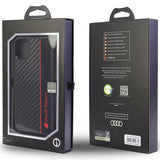 Audi Carbon Fiber Stripe iPhone 12/12 Pro 6.1" sort/sort hardcase AUS-TPUPCIP12P-R8/D1-BK