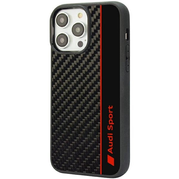 Audi Carbon Fiber Stripe iPhone 14 Pro 6.1" sort/sort hardcase AUS-TPUPCIP14P-R8/D1-BK